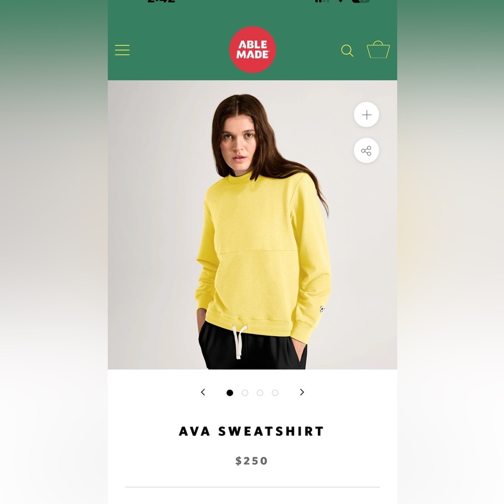 Abel made bright yellow sweatshirt
